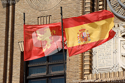 Image of Zaragoza and Spain flags