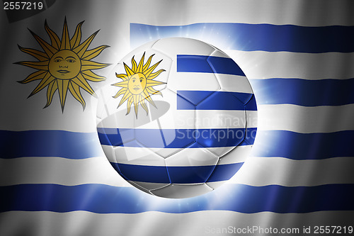 Image of Soccer football ball with Uruguay flag