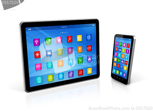 Image of Smartphone and Digital Tablet Computer