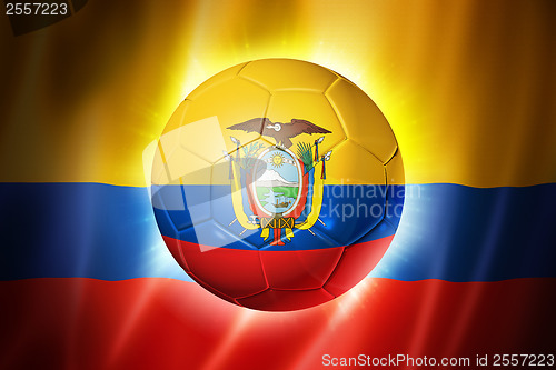 Image of Soccer football ball with Ecuador flag