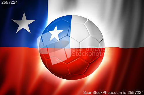 Image of Soccer football ball with Chile flag