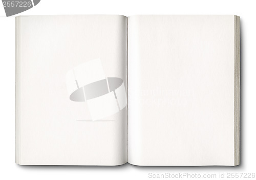 Image of White open book isolated on white