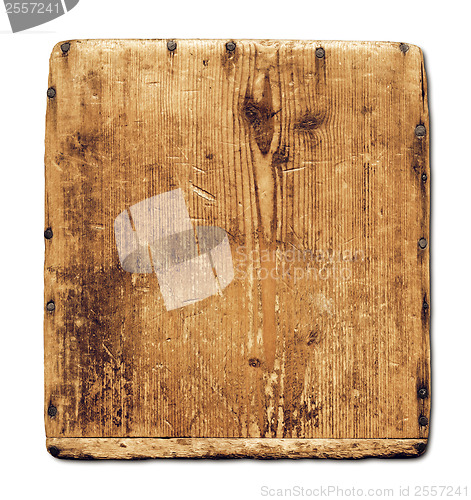 Image of Old grunge wood board isolated on white