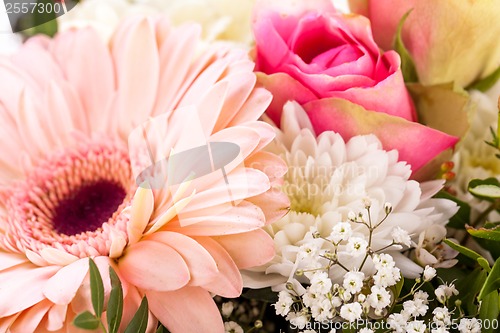 Image of Bouquet of fresh pink and white flowers