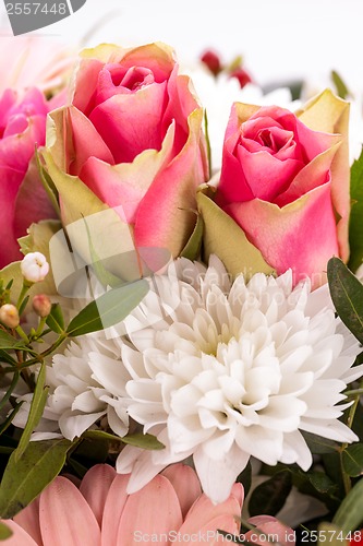 Image of Bouquet of fresh pink and white flowers