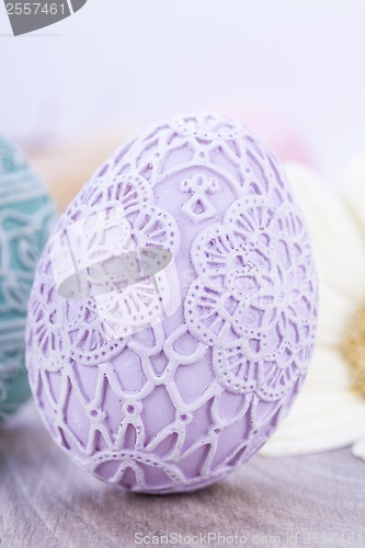 Image of beautiful easter egg decoration colorfull eggs seasonal pastel 