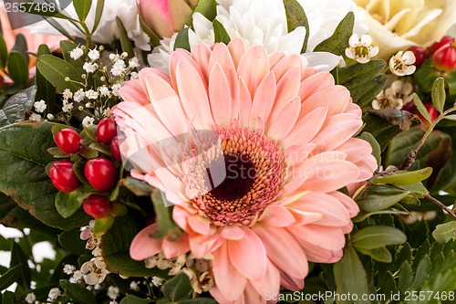 Image of Bouquet of fresh pink and white flowers