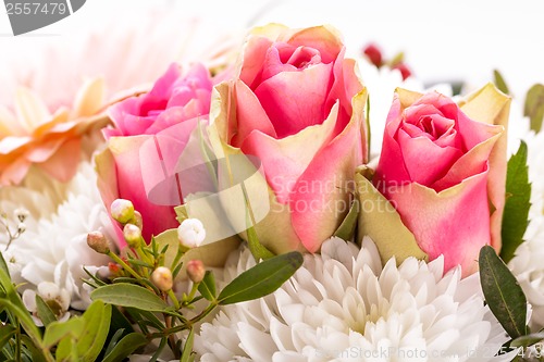 Image of Bouquet of fresh pink and white flowers