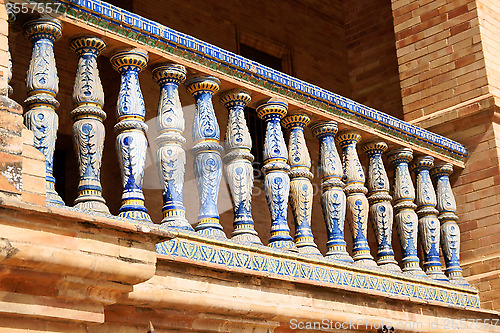 Image of Detail of Palacio Espanol in Plaza De Espana, Seville