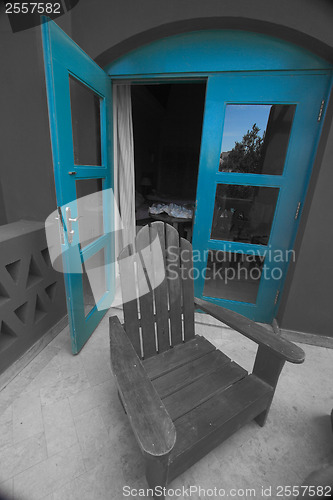 Image of Tropical balcony with sea view