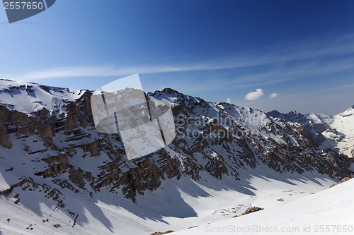 Image of Snowy mountains at nice day