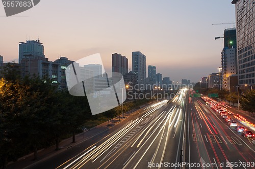 Image of Scene of Guanghzou city at sunset