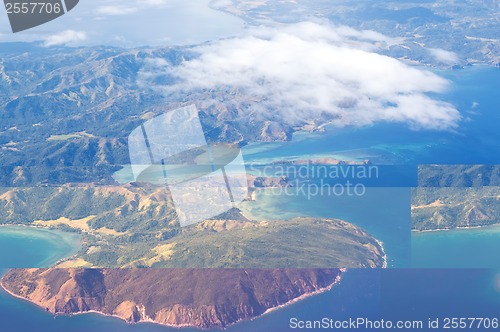 Image of Aerial view of island