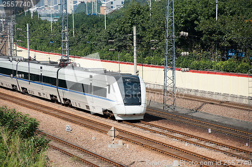 Image of Train running on rail