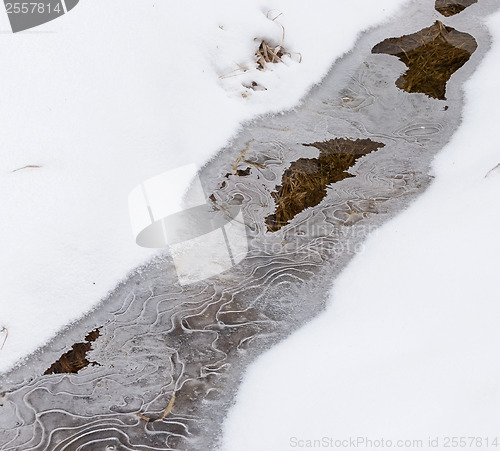 Image of Stream, ice and snow
