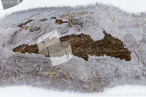 Image of Stream, ice and snow