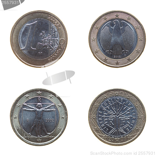 Image of Euro coins isolated
