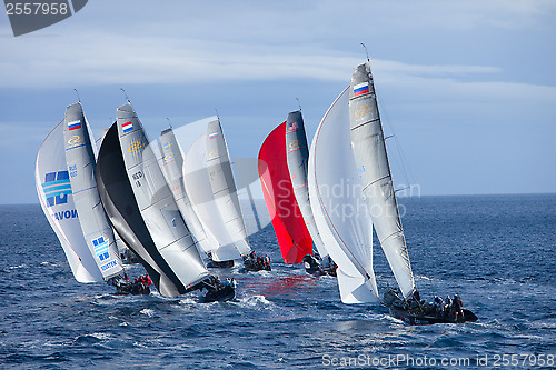 Image of LANZAROTE, SPAIN - NOVEMBER 19: RC44 Class Association on Day 4 