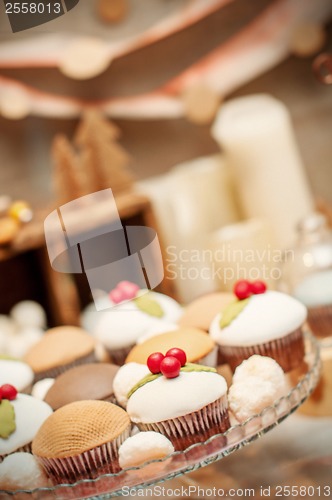 Image of delicious homemade christmas sweets on the plate