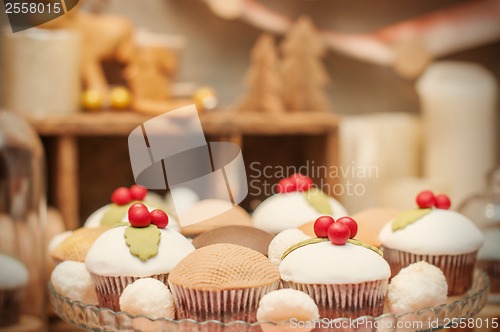 Image of delicious homemade christmas sweets on the plate