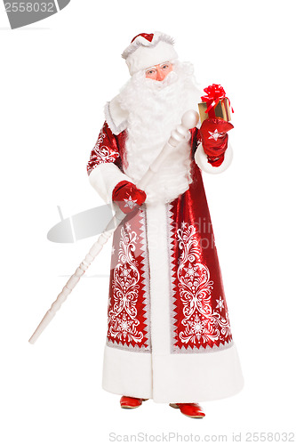 Image of Santa Claus with gift box