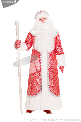 Image of Man wearing costume of Santa Claus