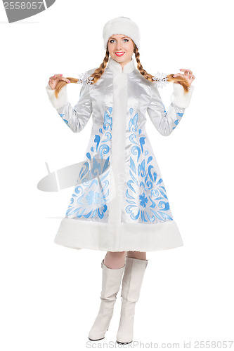 Image of Woman in a suit of snow maiden