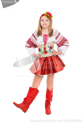 Image of Little girl wearing national clothes