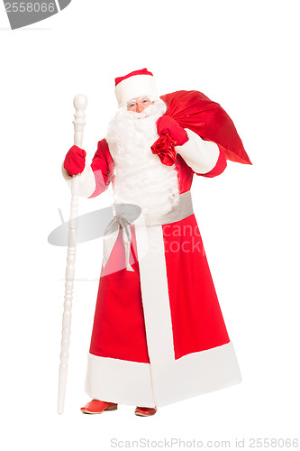 Image of Santa holding a gift bag