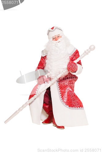 Image of Santa Claus sitting with a staff