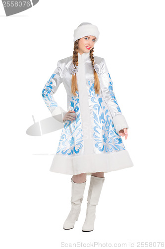 Image of Woman in a suit of snow maiden