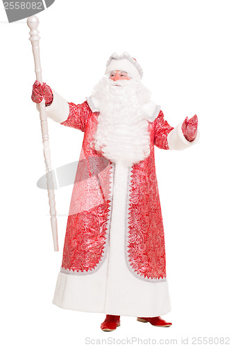 Image of Father Frost wearing red coat