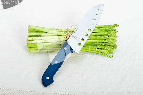 Image of fresh asparagus over white