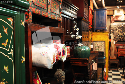 Image of Asian antique furniture store