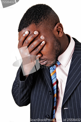 Image of Frustrated black man.