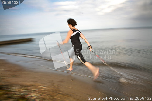 Image of Nordic walk at the beach