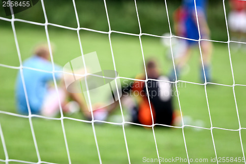 Image of Football shot behind the net
