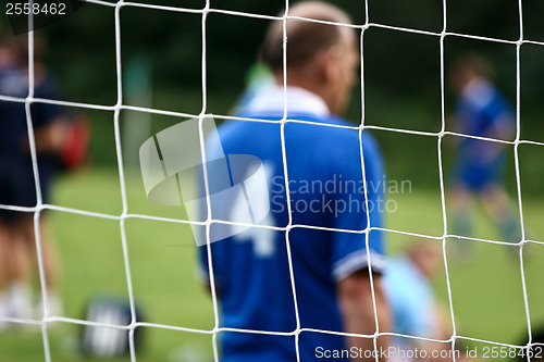 Image of Football shot behind the net