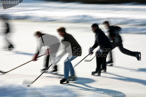 Image of Skater on  a lake in denmark in winter