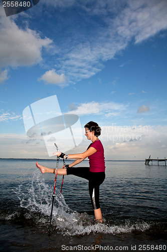 Image of Nordic walk at the beach