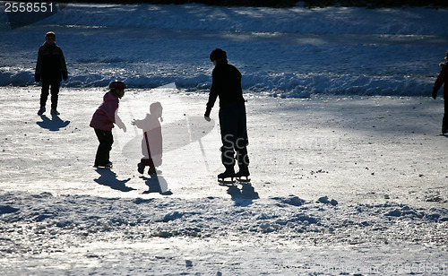 Image of Skater on  a lake in denmark in winter