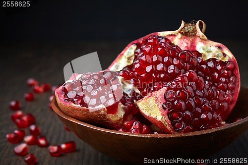 Image of Pieces of pomegranate fruit