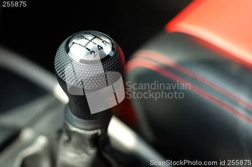 Image of Gearshift of sportive car