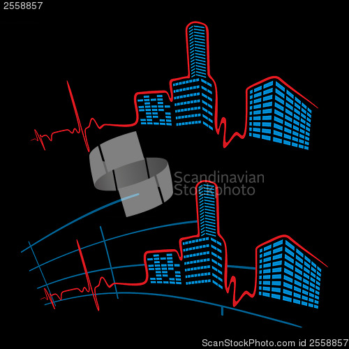 Image of EKG of city