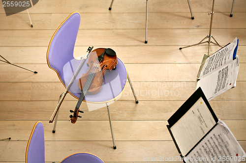 Image of Violin on a chair