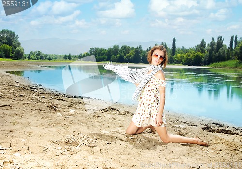 Image of Fashionable beauty at the beach