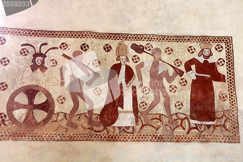 Image of Dance of Death Religious Medieval Wall Painting
