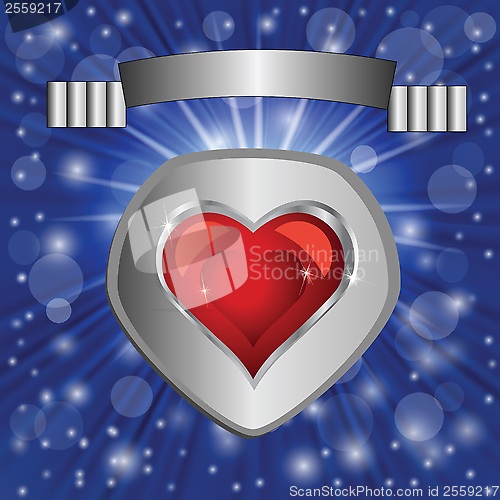 Image of  heart on blue background