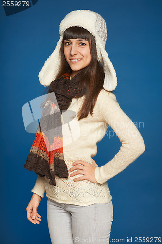 Image of Winter woman in warm clothing