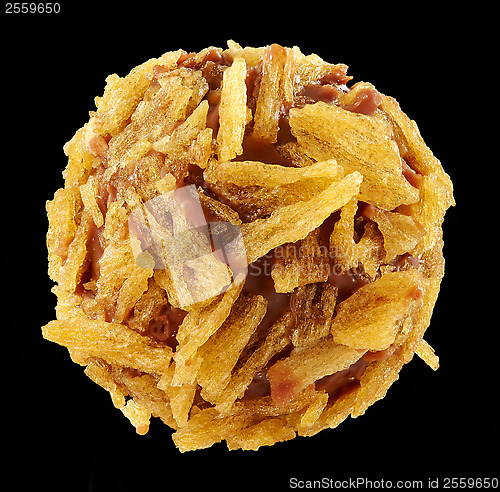 Image of Chocolate praline covered with dried apples